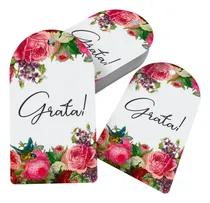 Comprar 100 Tags Flores Grata Presentes Com 9x5cm Etiqueta Floral