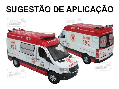 Decais Para Miniatura Sprinter Samu - 1/43 - 1/50