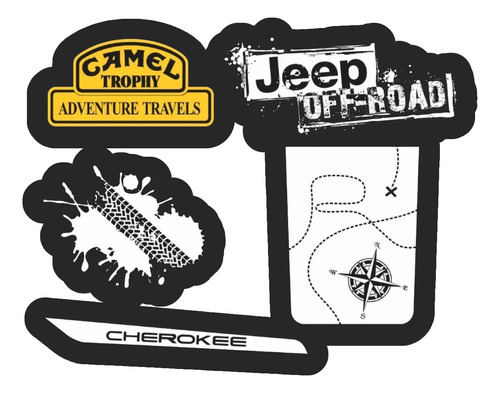 Kit Adesivo Emblema Faixa Off Road Jeep Cherokee Adventure 1