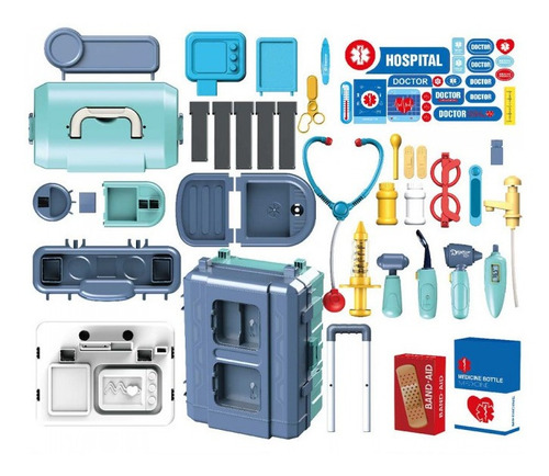 Imagen 4 de 4 de Juguete Set De Doctor 3 En 1 Azul