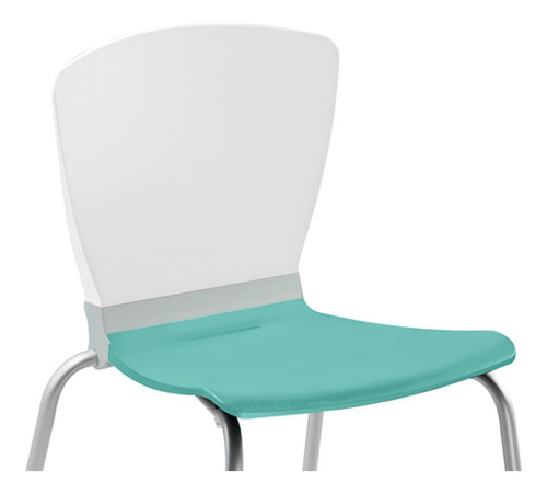 Silla Menta Asiento Y Respaldo En Polipropileno Azul/blanco