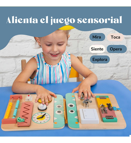 Tablero Sensorial Para Niños Pequeños Montessori Mounstro Li Muticolor