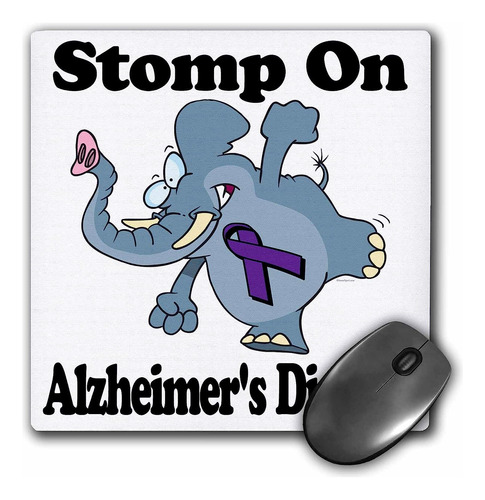 Mouse Pad Dibujo Elefante Frase Alzheimer 8 X 8 Pulgadas