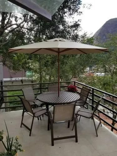Imagem 1 de 6 de Jogo De Piscina Mesa Com 6 Cadeiras Alumínio Para Jardim