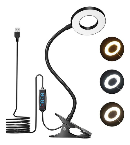 Lámpara De Escritorio Led Con Clip De Protección Ocular Con