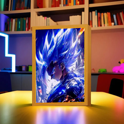 Lámpara Dragón Ball Z Goku Ultra Instinto Anime Cuadro Led Goku Ultra Instinto