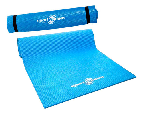 Colchoneta Yoga Mat Pilates Sportfitness 6mm Ejercicios Gym Color Azul