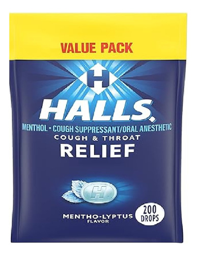 Halls Relief Bolsa Con 200 Pastillas Sabor Menta