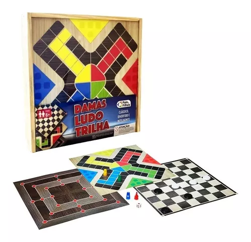 Jogo De Tabuleiro Ludo - Madeira Mdf - Pais E Filhos