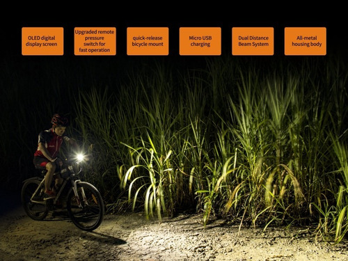 Imagen 7 de 10 de Linterna Para Bicicleta Fenix Bc30r Rebccargable 1800 Lumens