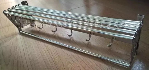 Imagen 6 de 6 de Tender 100% Acero Inoxidable De Pared 60cm Ancho Con Ganchos
