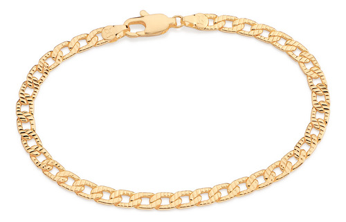 Pulseira Elo Groumet Trabalhado C/ Riscos Rommanel 552128 Gb