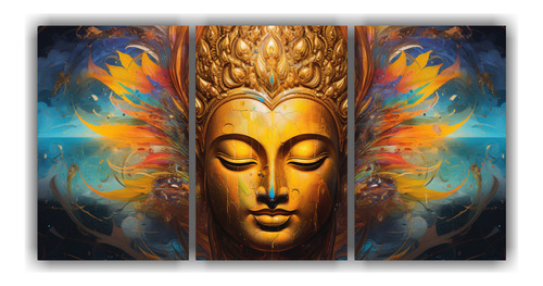 60x30cm Cuadros Decorativos Modernos De Buddha En Dorado Y A