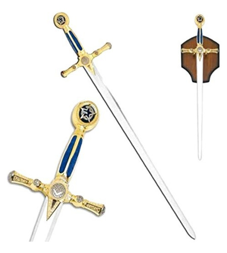 Espada Ritual Masonica Grande Con Base De Madera