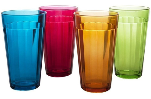 Copo Long Drink Americano Colors 450ml - 4 Unidades