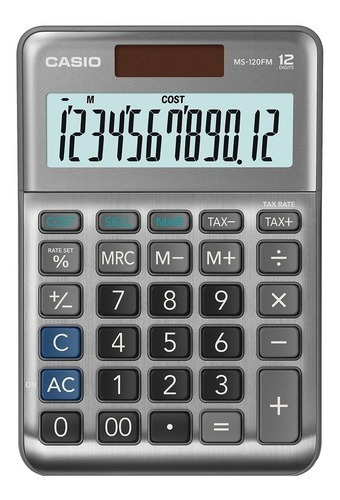 Calculadora Casio Ms-120fm Color Gris metálico