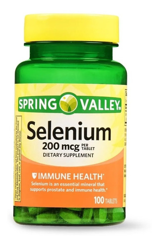 Imagen 1 de 2 de Selenio Selenium 200mcg 100 Tabletas Anticancerigeno Spring 