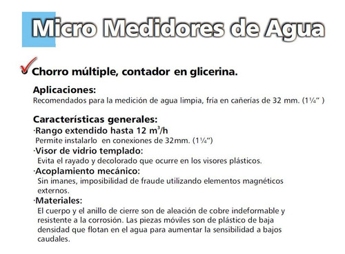 Imagen 2 de 4 de Caudalimetro Medidor De Agua Pasaje 1 1/4 Roscas 1 1/2 PuLG