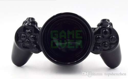 10 Tazas Gamer De Ceramica Game Over Control Grat Color Negro