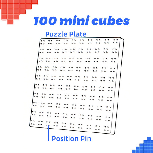 Cubos Mosaico Gan 10x10, 100 Piezas 3x3 Mini Cubos, Con