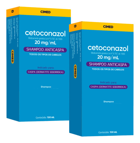 Kit Com 2 Shampoo Cetoconazol Anticaspa 100ml Cimed