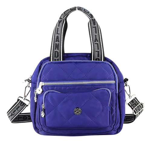 Bolsa De Dama Cross Body  Azul Casual Holly Land Correa Larg