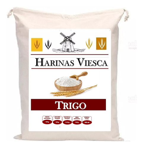 5 Kg Harina Trigo Sin Agregados Pura Marca Viesca 