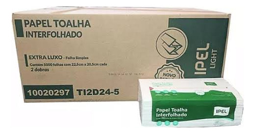 Papel Toalha Folha Simples 2 Dobrar Com 2000 Folhas  Ipel