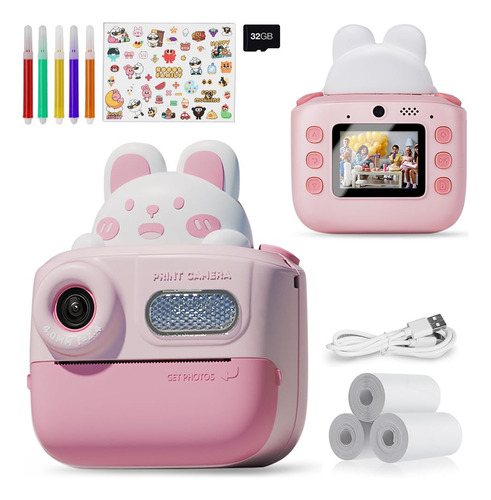 Cámara Para Niños Con Impresión Instantánea De32g 48 Mp Y