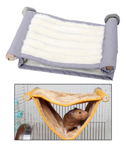 Hamaca De Felpa Para Hámster Cama Colgante Ratones Gris