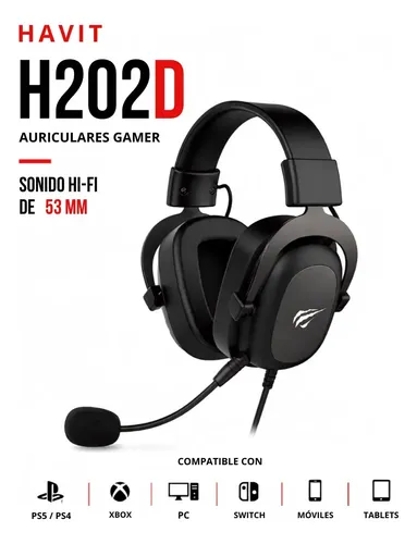Auriculares Gamer Havit H2002D para PC, PS5, Xbox y Switch con Micrófono