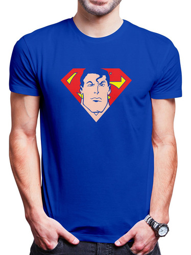 Polo Varon Superman Face (d0147 Boleto.store)