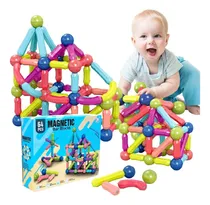 Comprar Bloques Magnéticos Didáctico Juego De Construcción 64 Piezas
