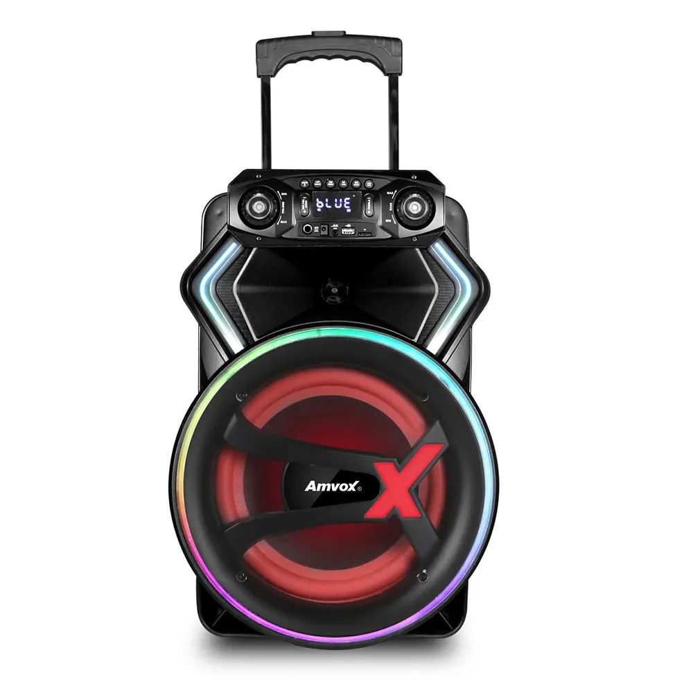 Caixa de Som Amplificada Amvox Portátil 650W RMS Bluetooth 5.0 ACA 650 Gladiador X Preto Bivolt