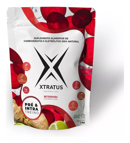 Xtratus Pré E Intratreino Natural Beterraba Limao - 1 Kg