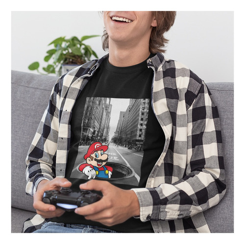Playera De Hombre Mario Bros Nyc Original Nintendo Algodón