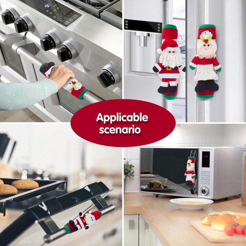 2 Fundas Para Manijas De Refrigerador Navideñas, Regalo De