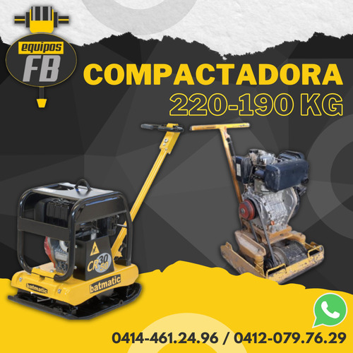 Alquiler De Rana Compactadora 190-220kg Vibro Rodillo 1000kg