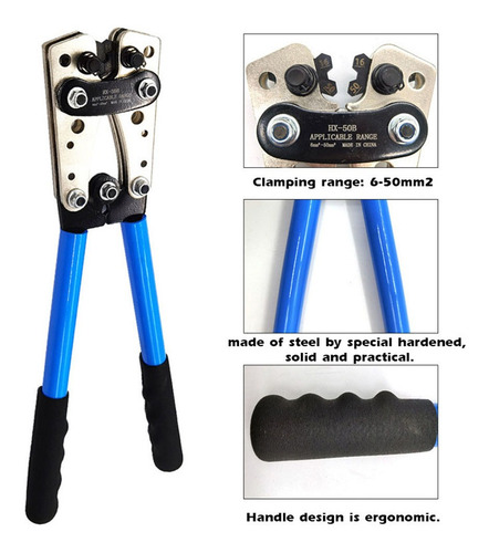 Imagen 4 de 5 de Hx-50b - Crimpadora De Cables Portátil (terminales Profesion