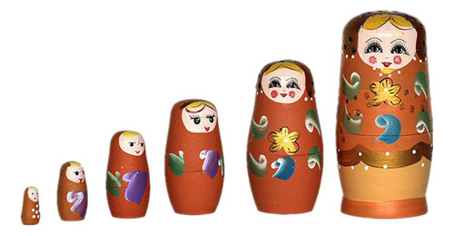 Muñeca Anidadora De 6 Piezas, Muñecas Matryoshka, Pintadas A