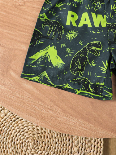 Set De 2 Unidades De Camiseta Con Estampado De Dinosaurios Y
