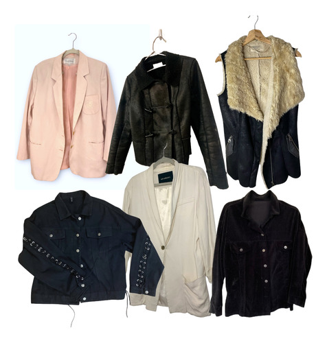 Lote De Ropa 6 Abrigos Invierno Feria Americana Calidad Negro (Usado)