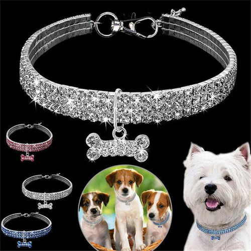 Collar Para Perro Bling Pet Pitbull Con Colgante En Forma De