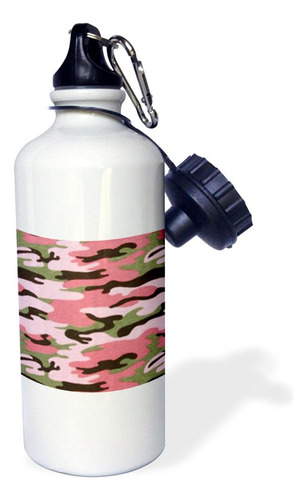 3drose Pink N Green Girlie Camuflaje Botella De Agua Deporti