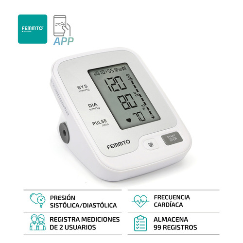 Tensiometro Digital Brazo Medidor Presion Arterial Enfermeria Automatico Femmto