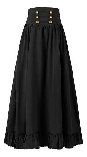 Falda Negra Larga Aesthetic Goticas Clásico Edad Media A