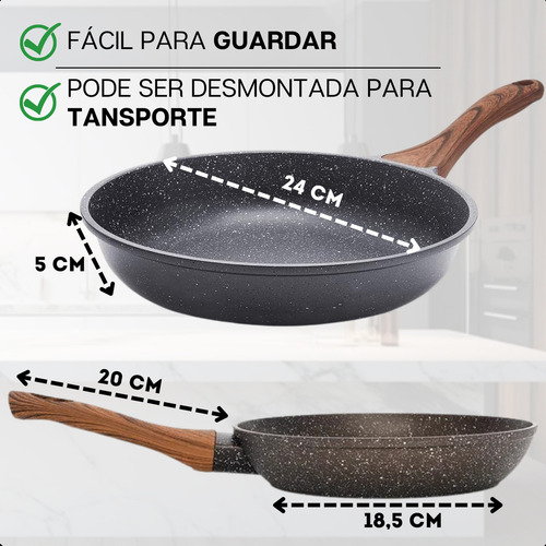 Frigideira Cerâmica Antiaderente Grande Para Fogão A Gás Indução Panela Frita Sem Óleo Moderna Mix