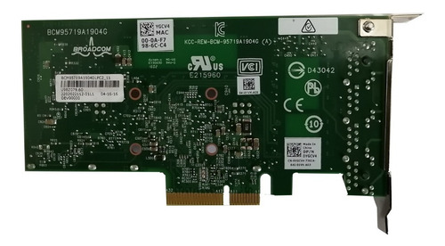 Ethernet Red Bcm95719a1904g Dell Np 0kh08p 4 Pto Bajo Perfil