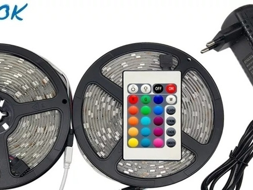 Kit Cinta Led 5050 Rgb 10mts Control Secuencial Adaptador