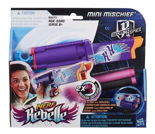 Imagen 1 de 10 de Nerf Rebelle Mini Mischief Pistola Hasbro B0473 Educando